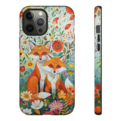 Foxes in the Floral Garden Phone Case