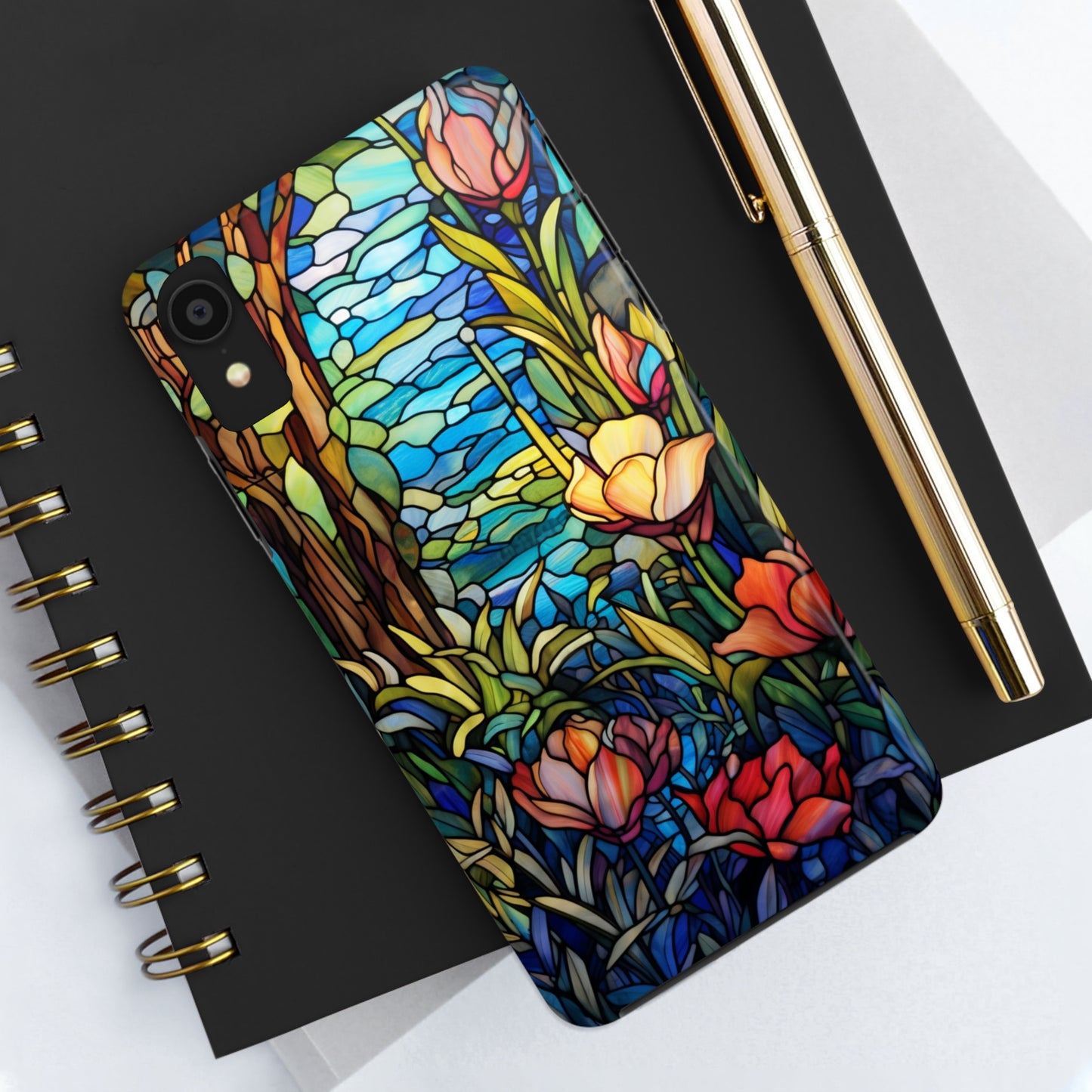 Stained Glass Floral Aesthetic iPhone Tough Case | Embrace Elegance and Durability