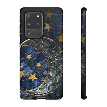 Moon Stars Stained Glass Starry Night Phone Case