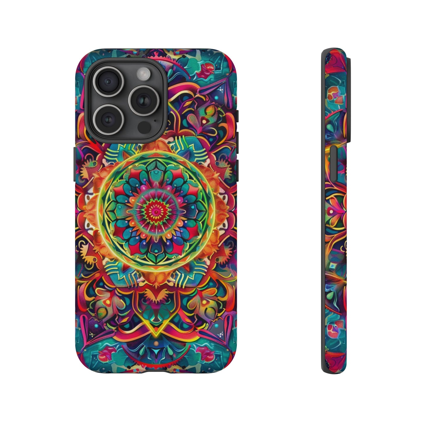 Cosmic Stained Glass Mandala Phone Case