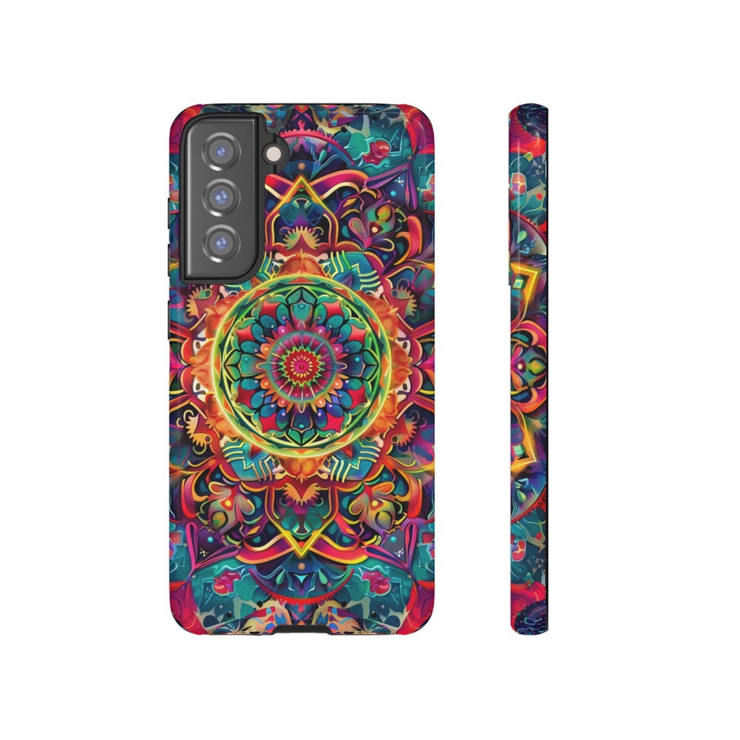 Cosmic Stained Glass Mandala Phone Case