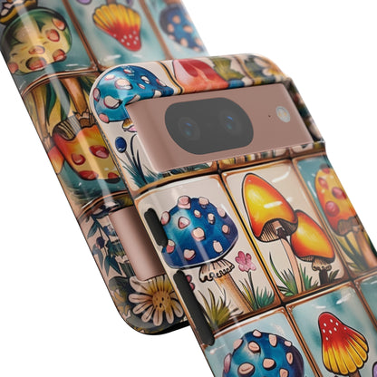 Trippy Magic Mushroom Tile  Abstract Art Phone Case