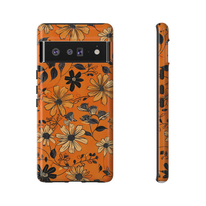 Orange Floral Phone Case Cute Summer Flower Aesthetic