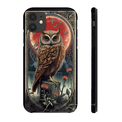 The Hermit Owl Tarot | Dark Academia Aesthetic Retro Tough iPhone Case | Embrace Mystical Vibes with Captivating Tarot Art and Reliable Protection