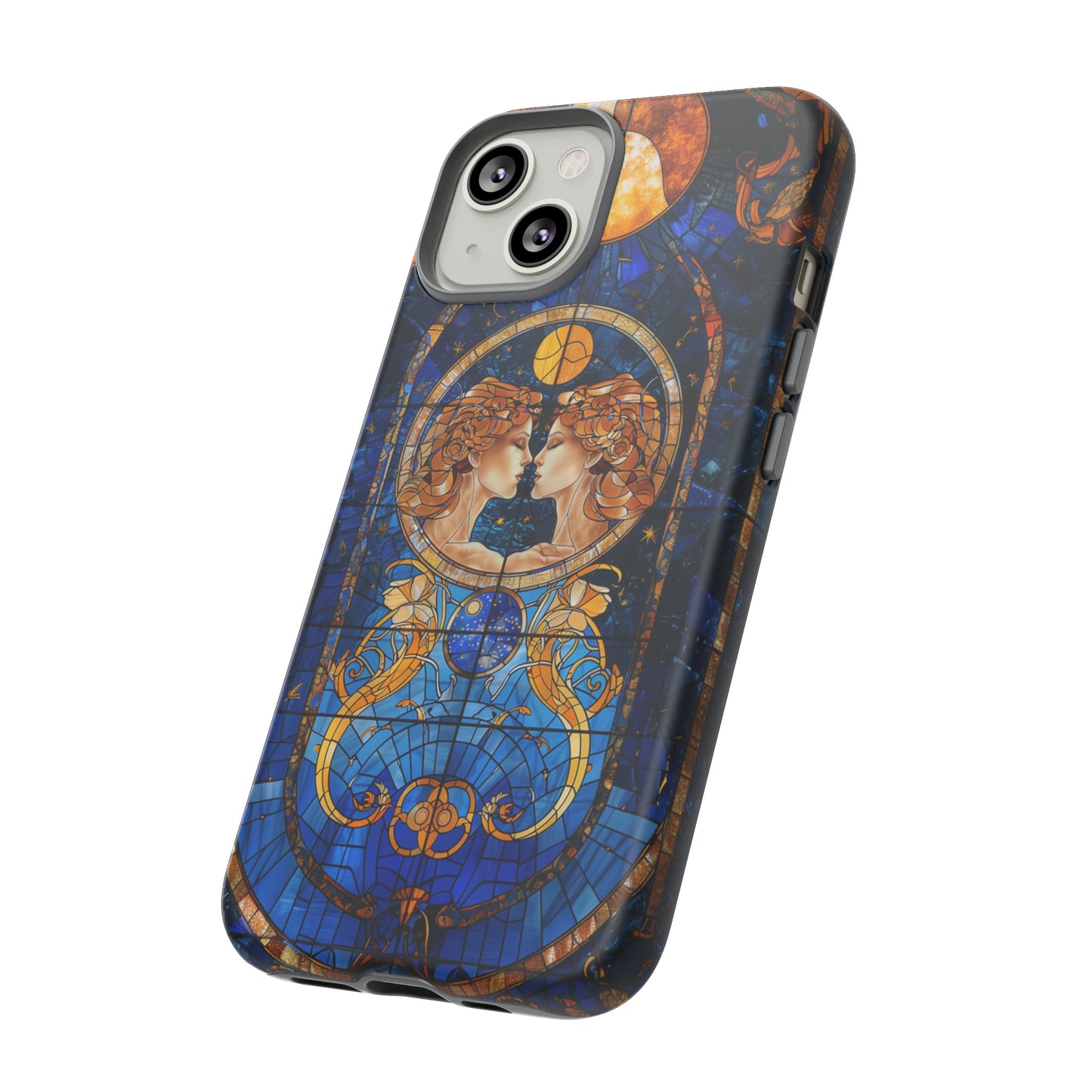 Gemini Astrology Stained Glass Phone Case