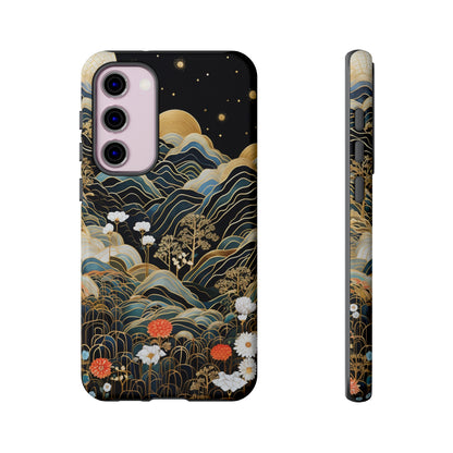 Chiyogami Flowers Tough Phone Case fits Galaxy S23 S22 S21 S20 Plus Ultra | Iphone 14 13 12 11 8 Pro Max Mini | Pixel 7 6 Pro 5 | Japanese