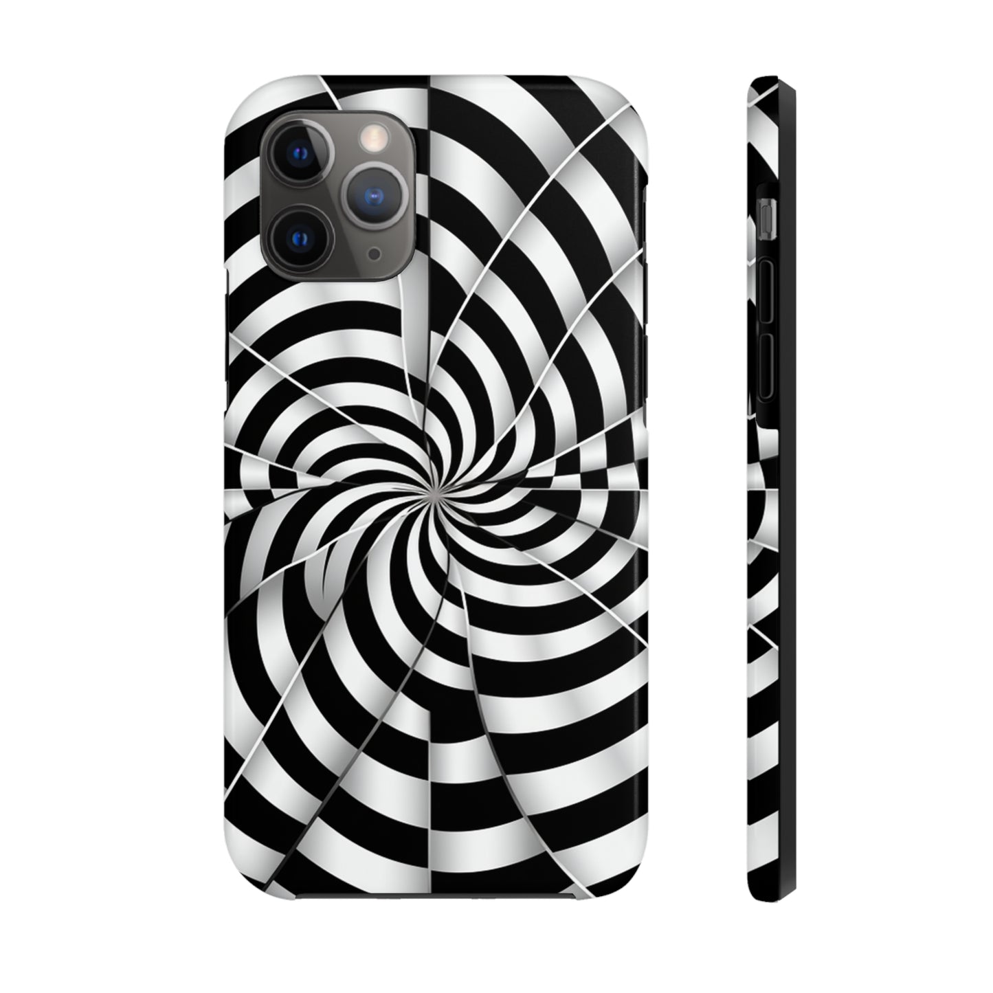 Trippy Black and White Optical Illusion Tough iPhone Case | Psychedelic Phone Cover