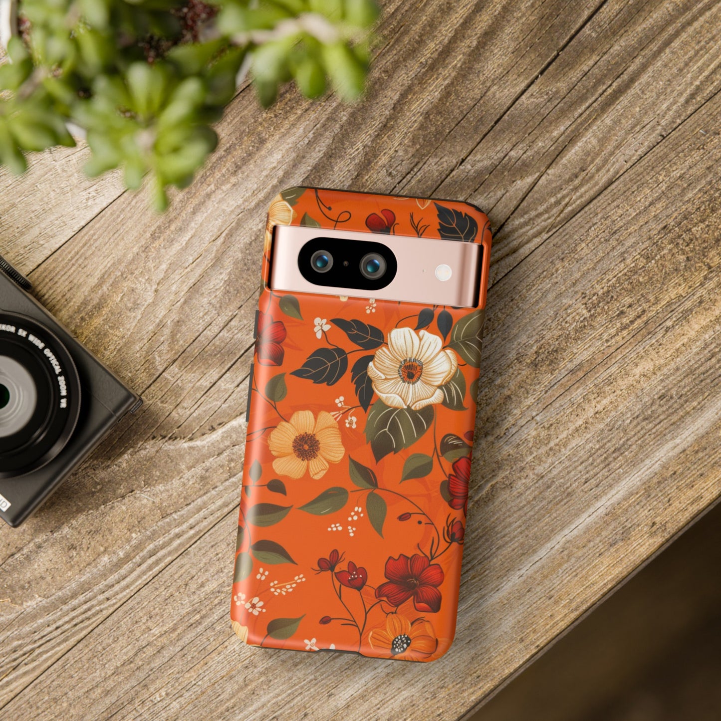 Orange Floral Phone Tough Case