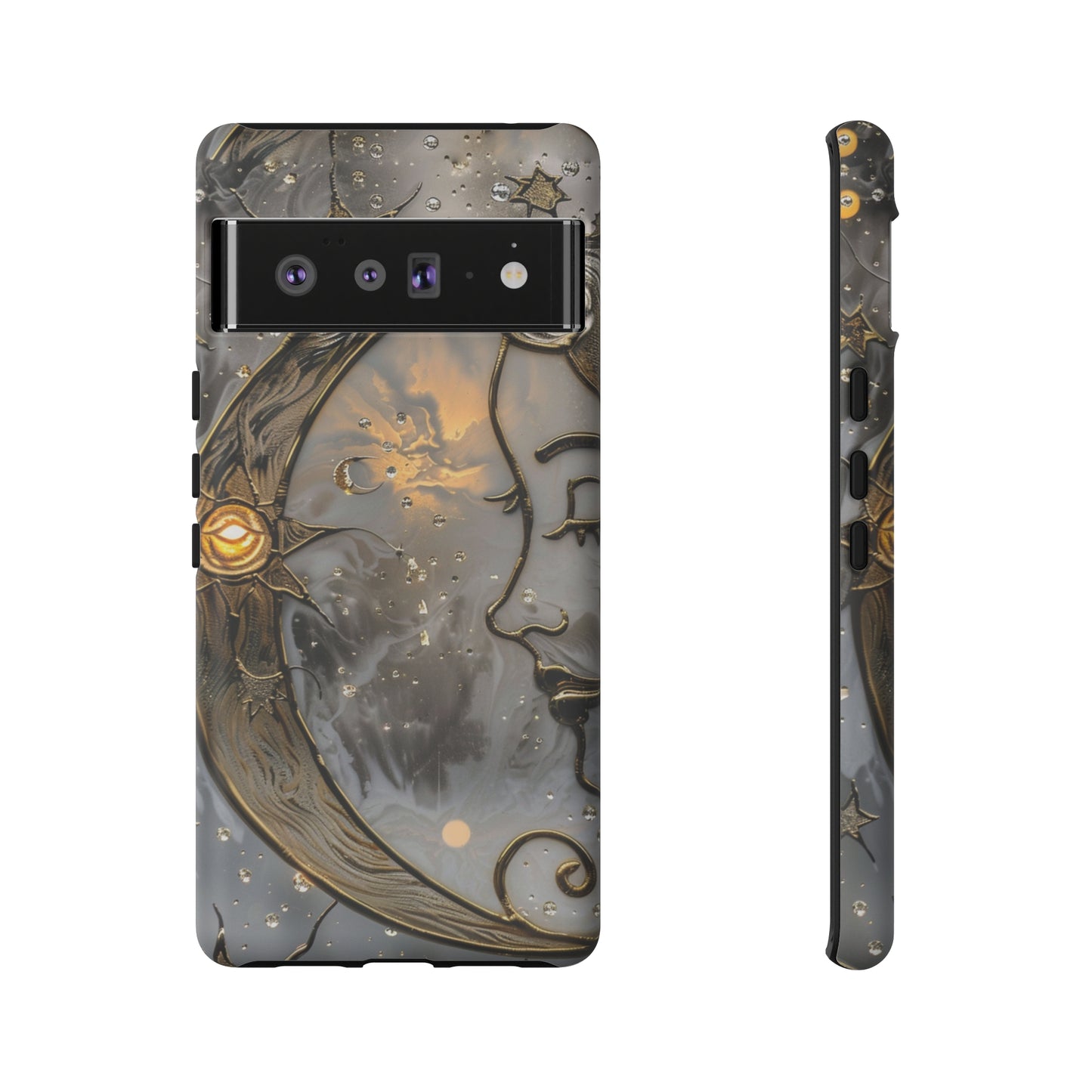 Moon Stars Stained Glass Starry Night Phone Case