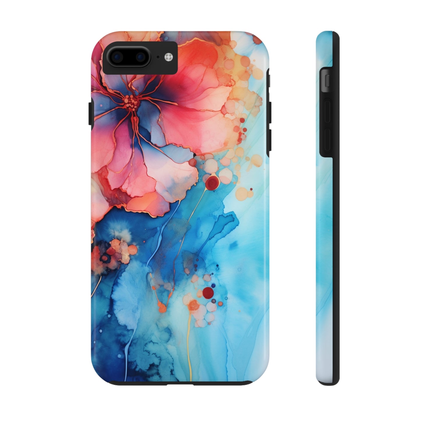 Marbled Floral Watercolor Phone Case | Embrace the Mesmerizing Multicolor Art