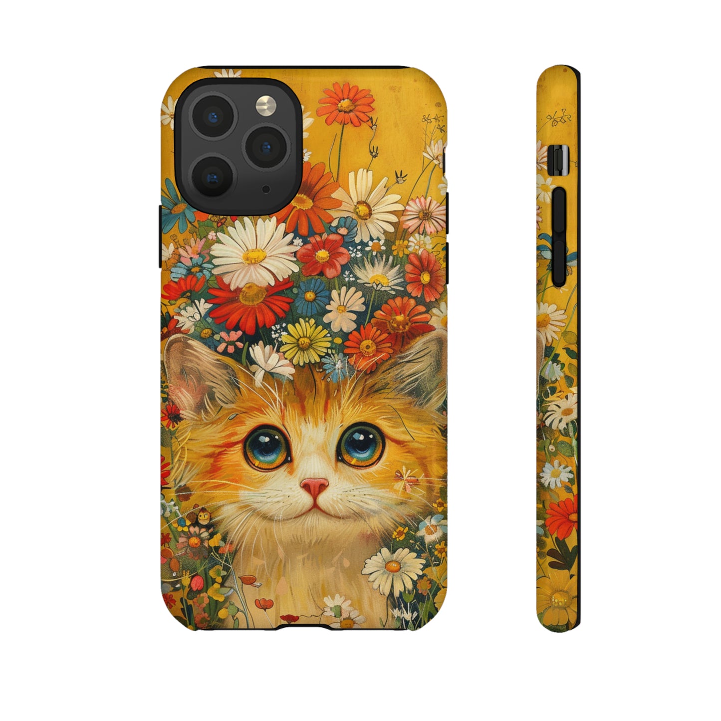 Cute Cat in Floral Garden Phone Case