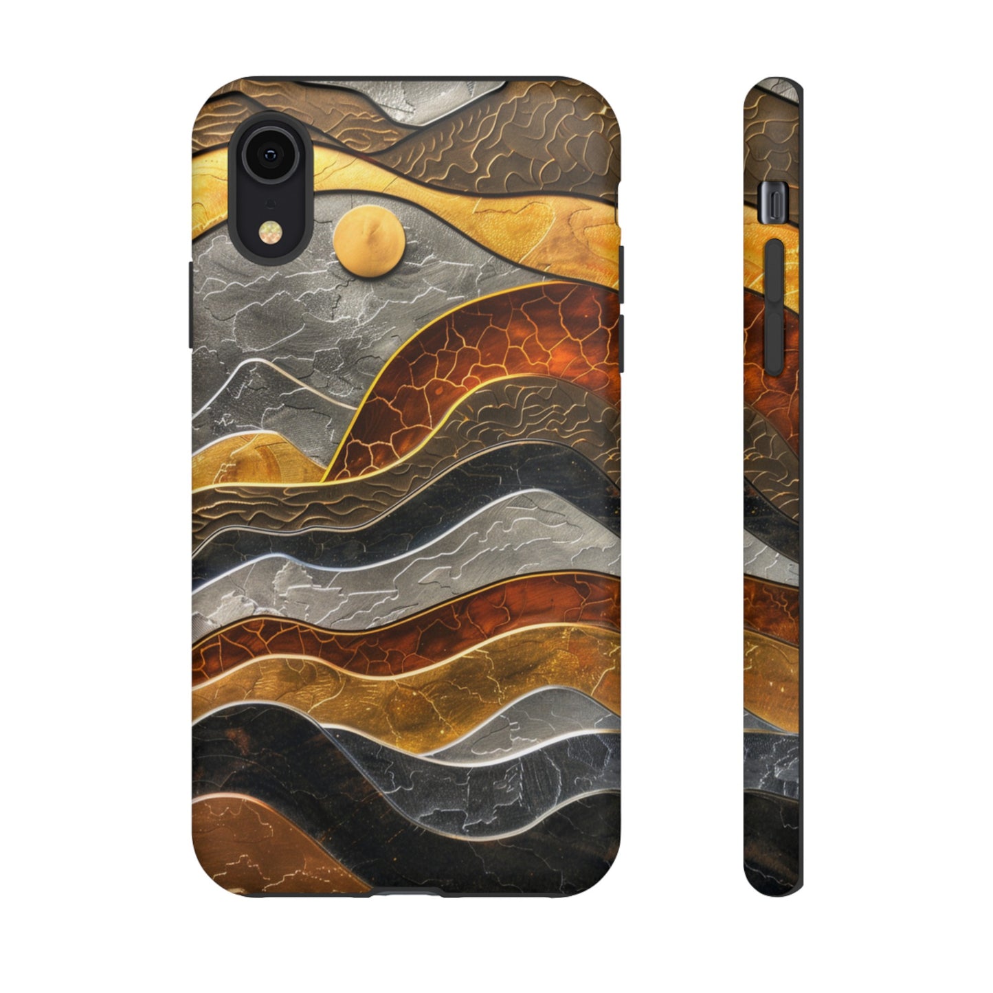 Abstract Gold and Silver Mountain Design Phone Case