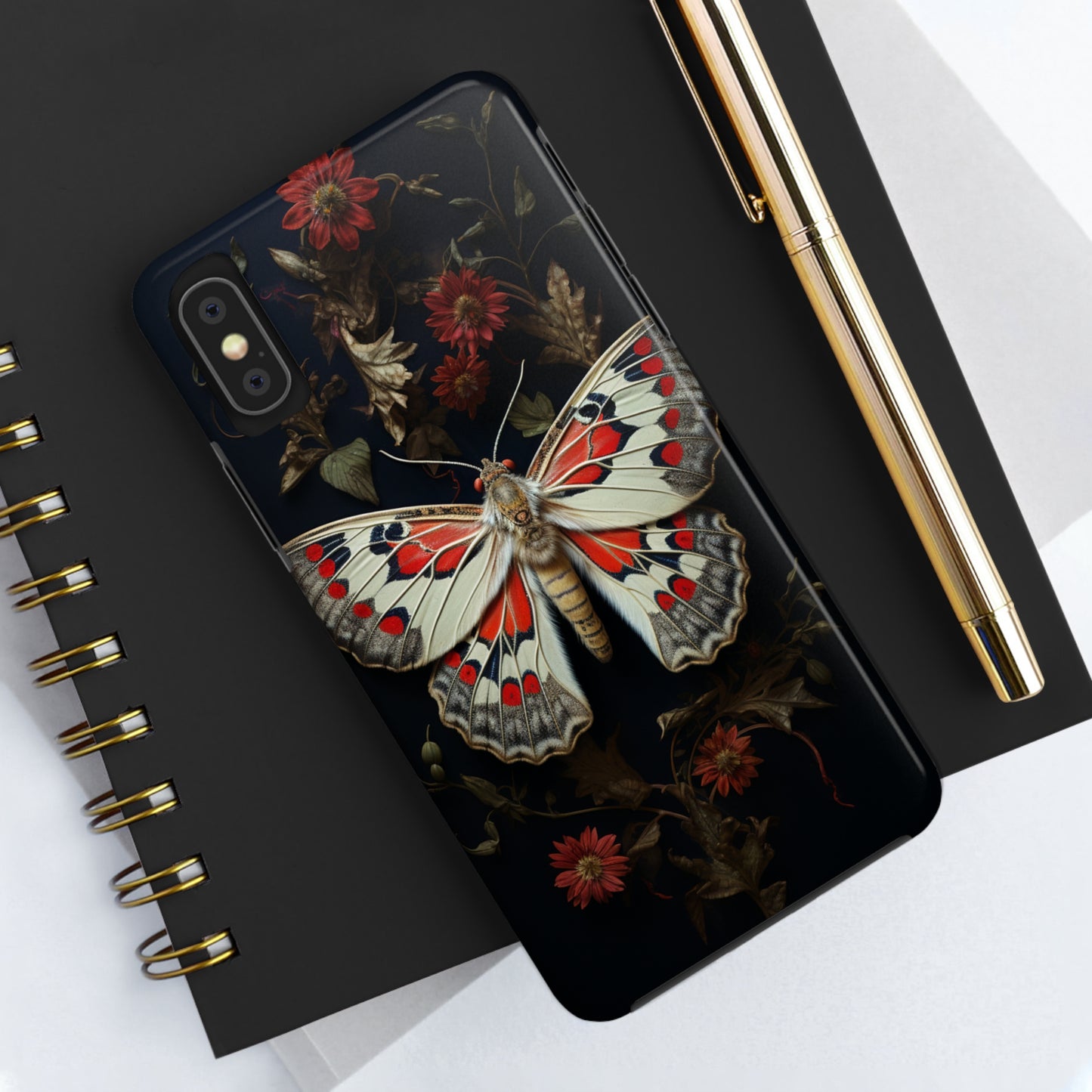 Deadhead Moth Gothic Floral Aesthetic Dark Academia iPhone Case | Embrace Mysterious Elegance