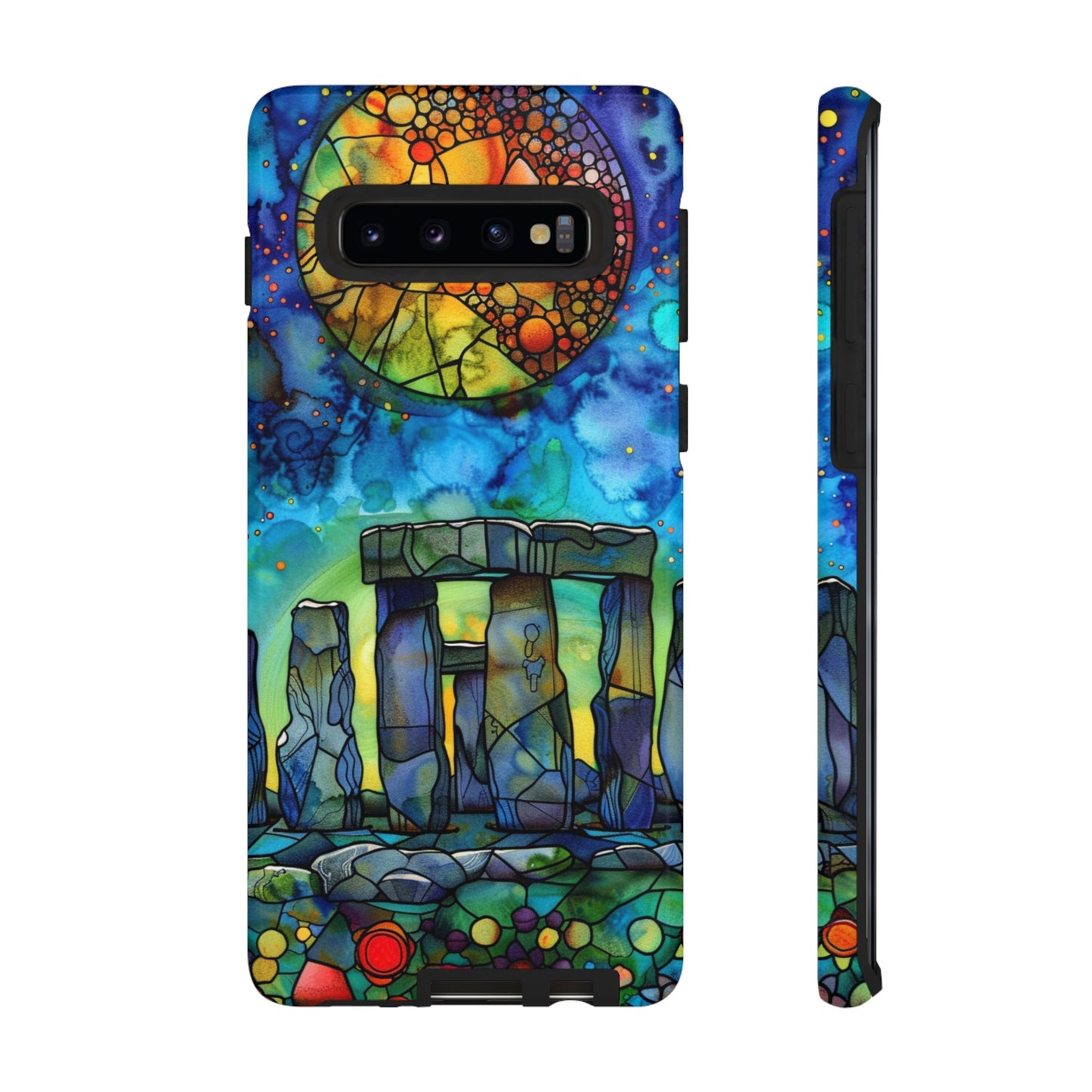 Stonehenge Neolithic Full Moon Stained Glass Watercolor Phone Cover