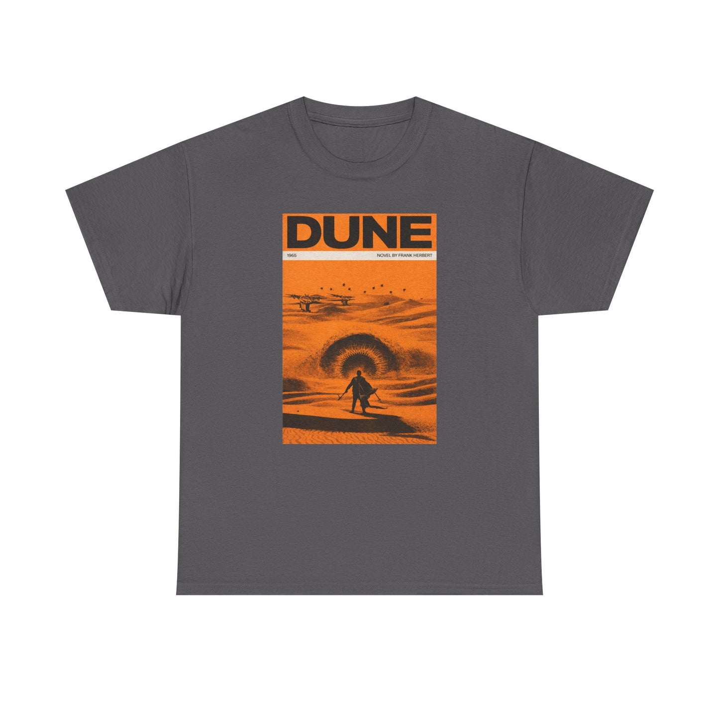 Retro Dune Sandworm Desert Sci Fi Book Cover Style T Shirt Epic Space Tee