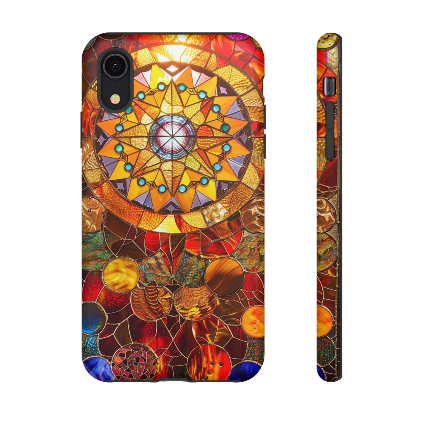 Cosmic Stained Glass Mandala Phone Case