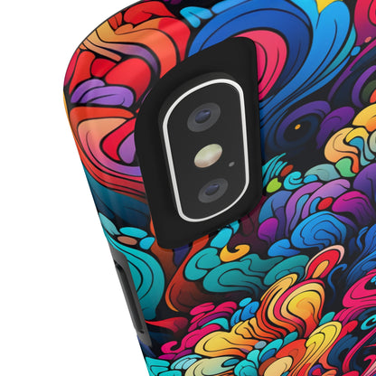 Psychedelic Rainbow Tough iPhone Case | Embrace Vibrant Style and Reliable Protection