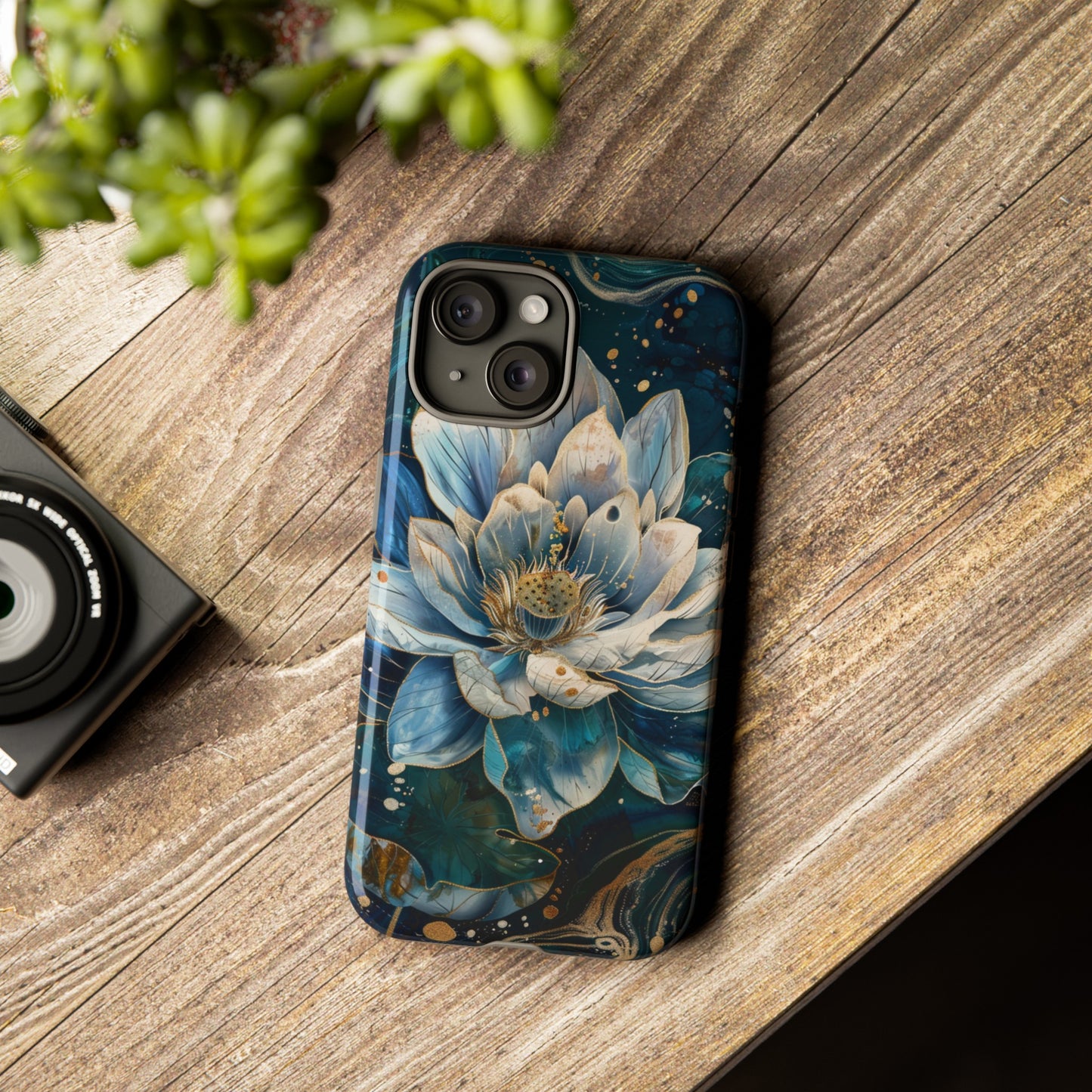 Zen Stained Glass Lotus Floral Design Phone Case