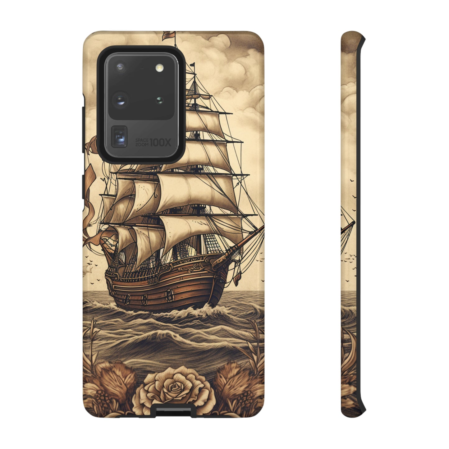 Vintage Tattoo Style Pirate Ship Phone Case