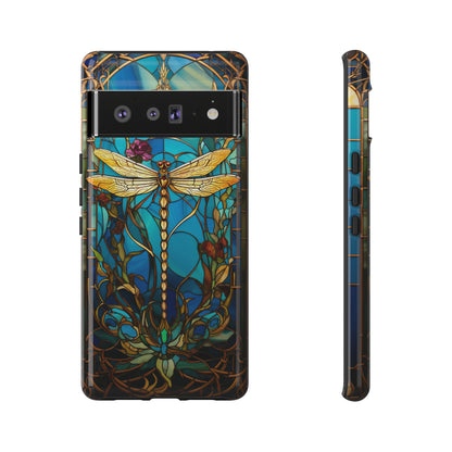 Vintage Art Nouveau Stained Glass Dragonfly Phone Case