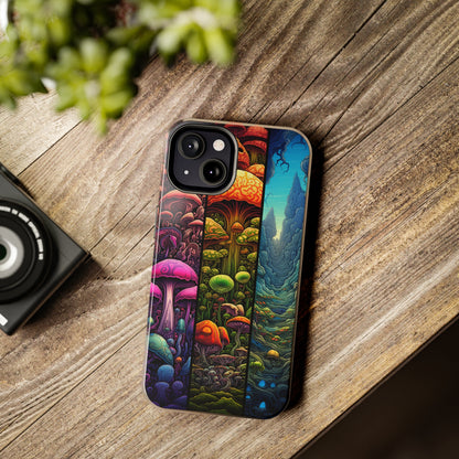 Life is just a fantasy, Mushroom, Flower Stained Glass iPhone Case | Psychedelic Natural Beauty