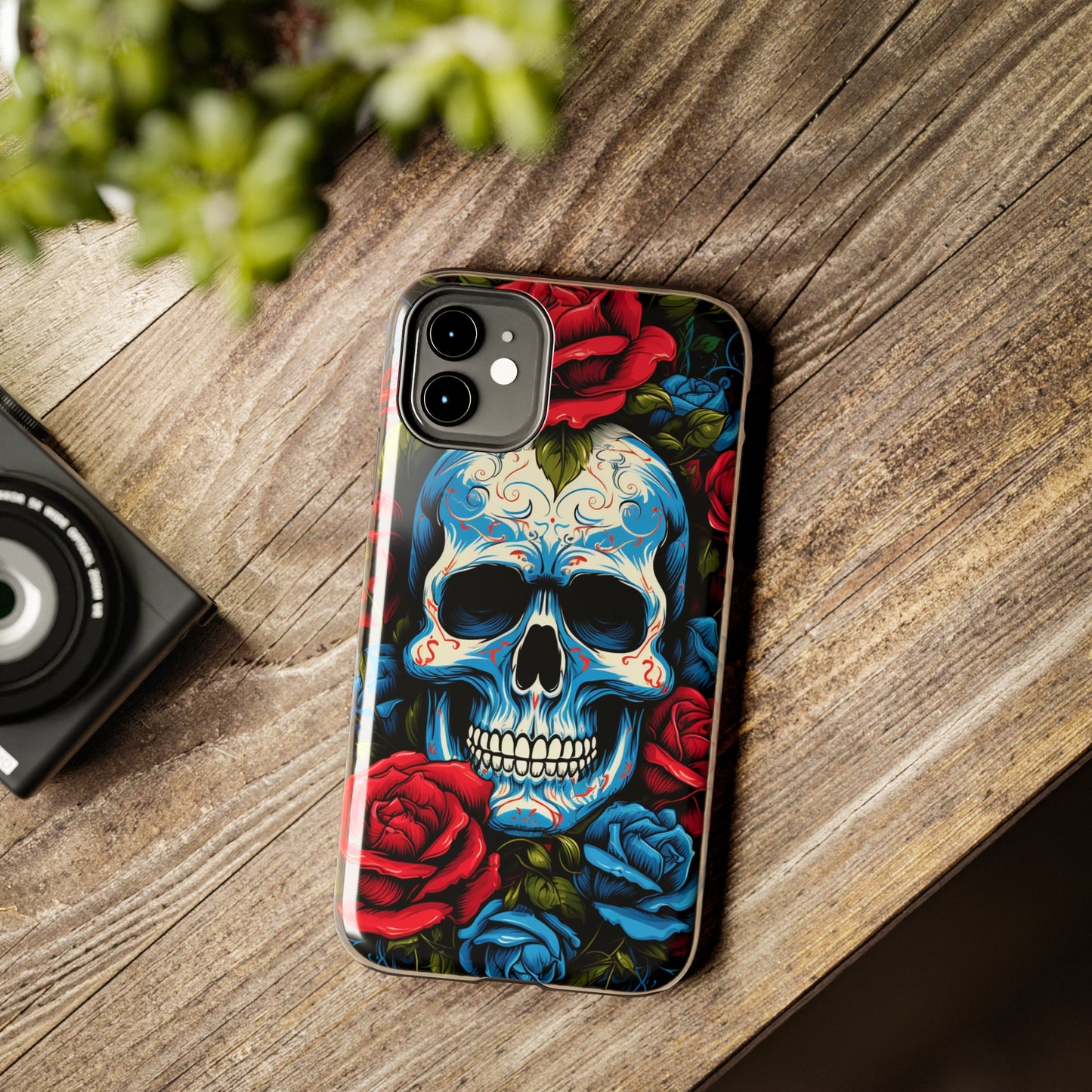 Skull and Roses iPhone Case | Edgy Elegance and Timeless Beauty