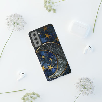 Moon Stars Stained Glass Starry Night Phone Case