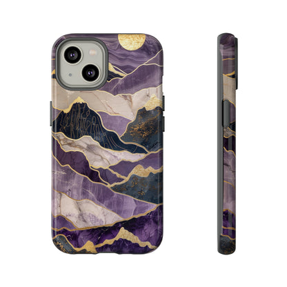 Abstract Purple Gold Mountain Phone Case