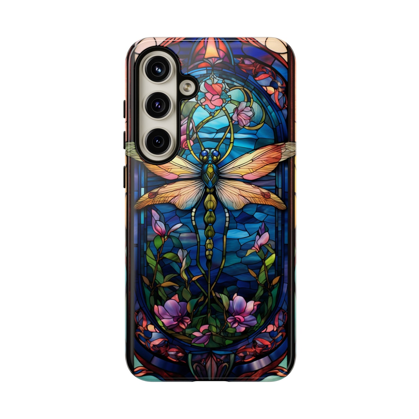 Art Nouveau Stained Glass Dragonfly Phone Case