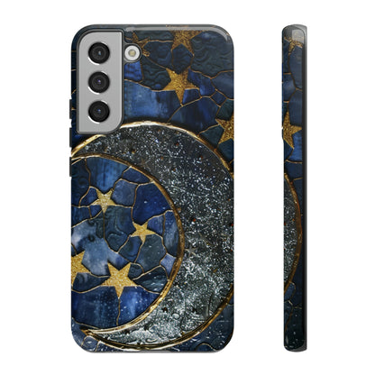 Moon Stars Stained Glass Starry Night Phone Case