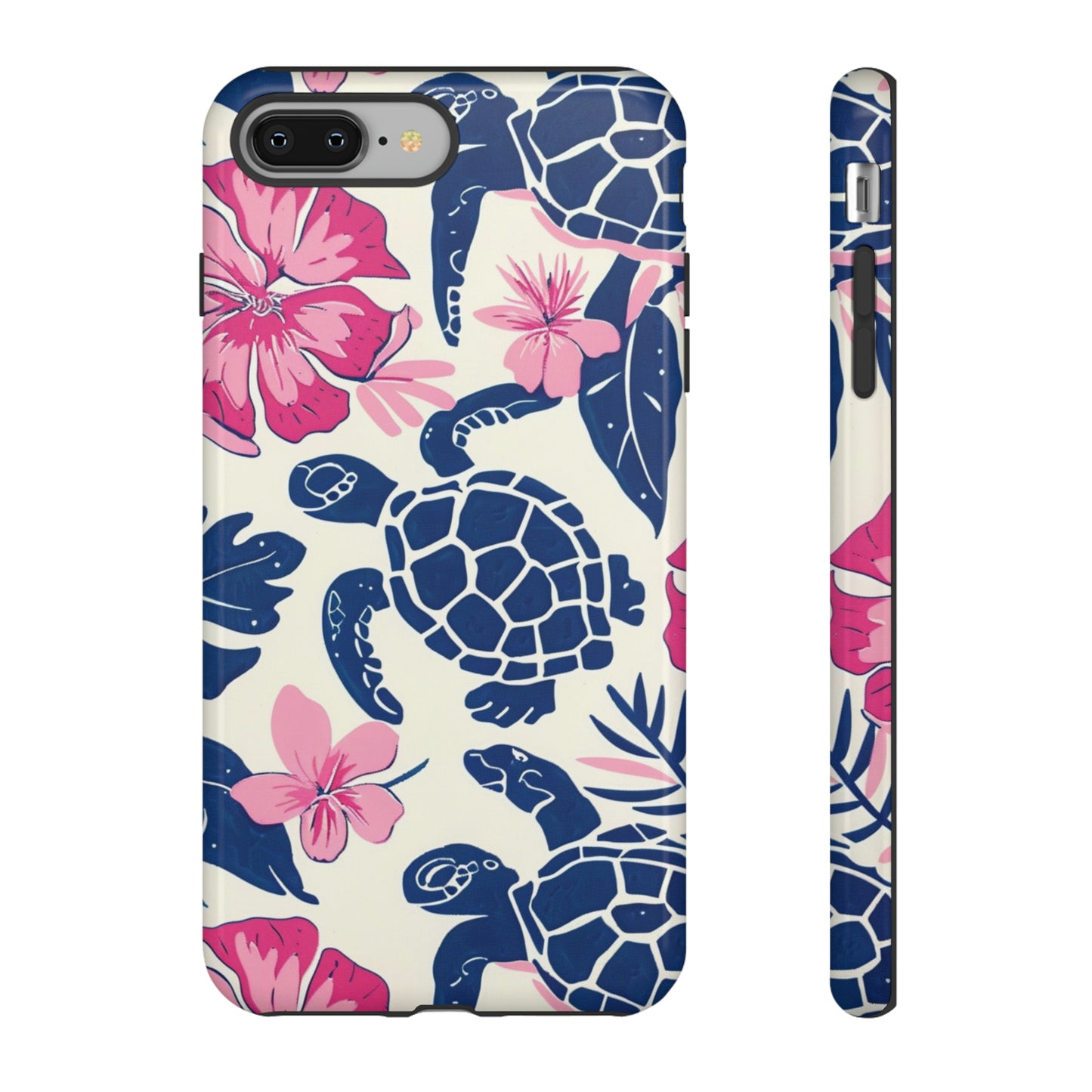 Undersea Floral Blue Sea Turtle Phone Case