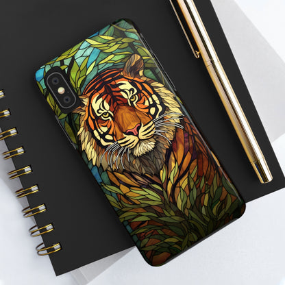 Tiger Stripes Stained Glass Jungle iPhone Tough Case | Unleash Your Wild Side with Exquisite Design and Reliable Protection