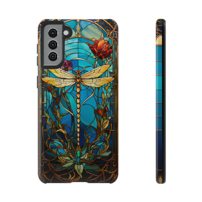 Vintage Art Nouveau Stained Glass Dragonfly Phone Case