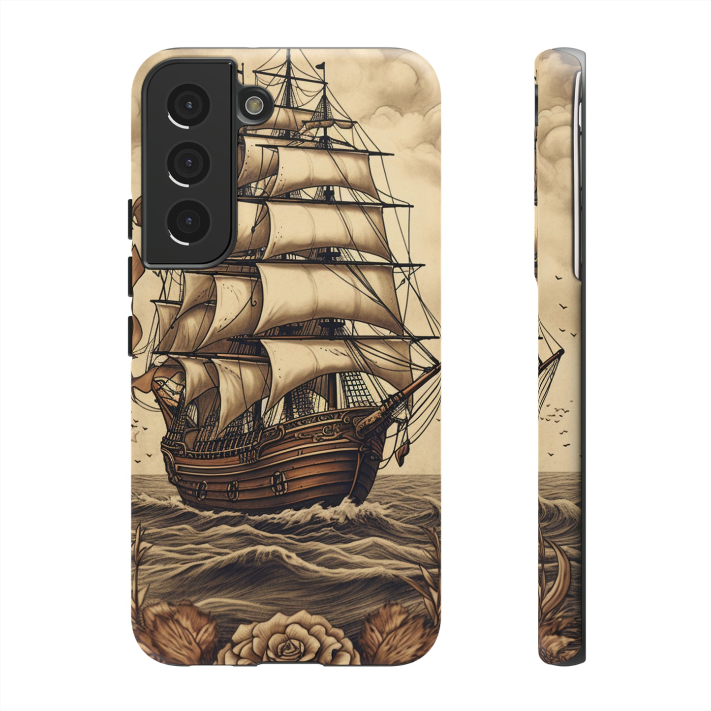 Vintage Tattoo Style Pirate Ship Phone Case