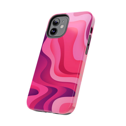 The Pink Wave iPhone Case Splash of Vibrance | Modern Art Meets Protection iPhone Tough Case