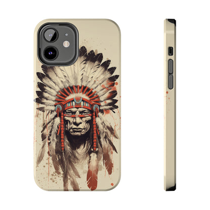 Proud Heritage: Native American Chief Headdress | Iconic Tribal iPhone Case for Models 11 through 14 Pro Max