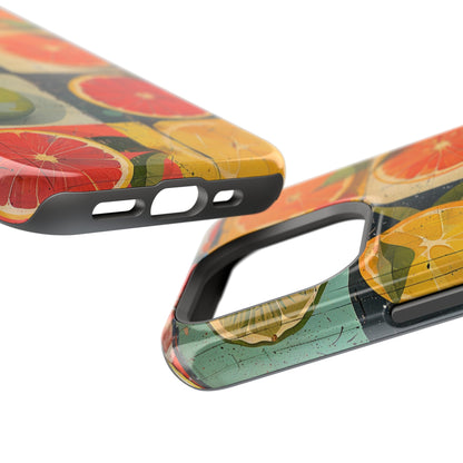 Italian Tile Citrus Fruit Abstract Floral Summer Style MagSafe Phone Case