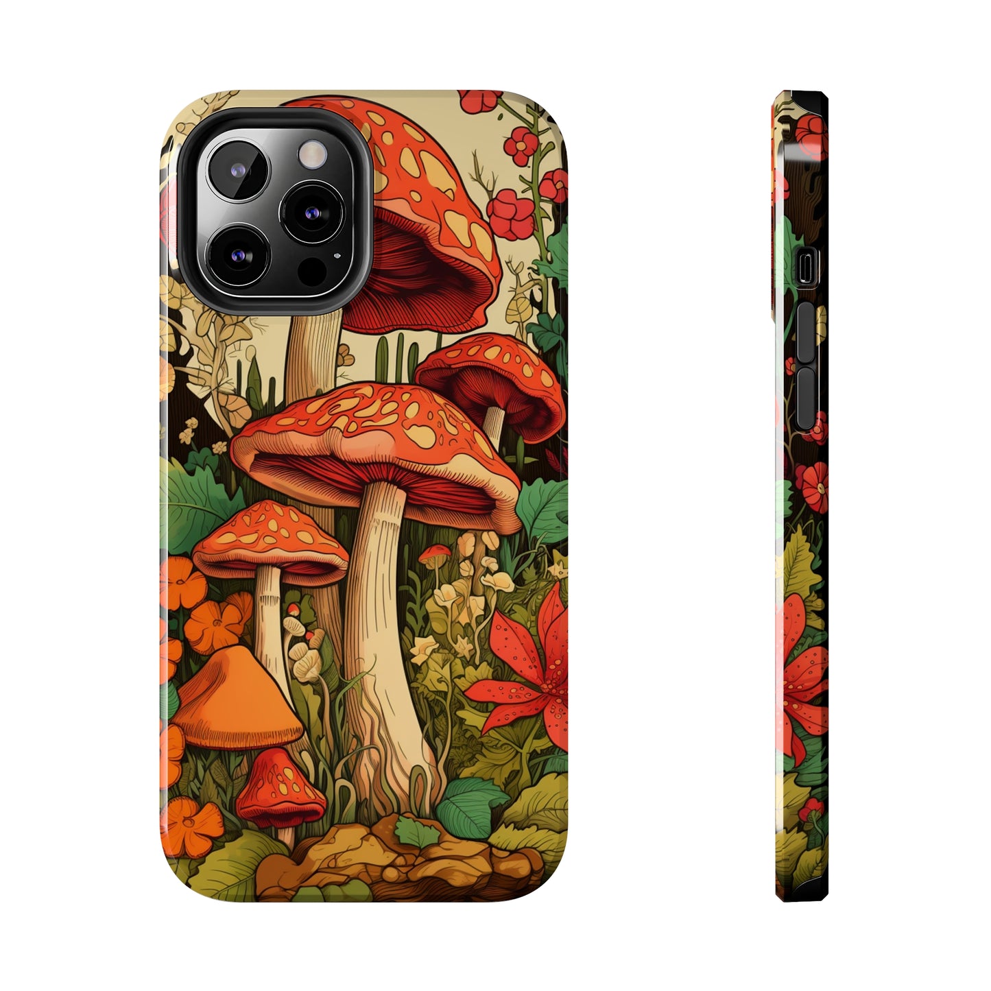 Psychedelic Retro Mushrooms: Dive Deep into Nostalgic Vibes | iPhone Case