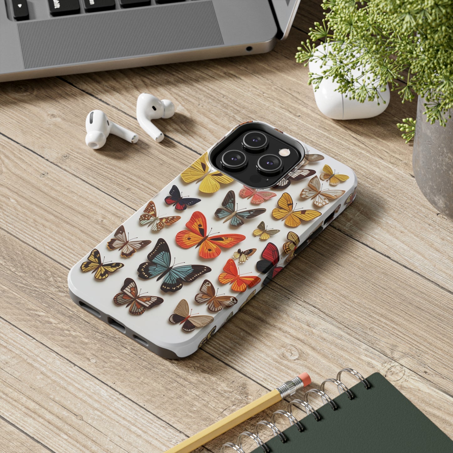 Elegant Embroidery: Delicate Butterfly iPhone Case – Crafted with Precision