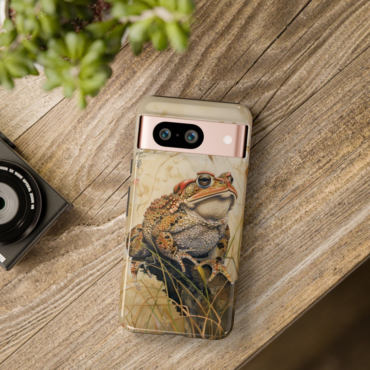 Toad on a Branch Japanese Style Art Painting Phone Case