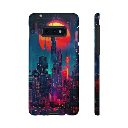 Cyberpunk Full Moon Cityscape Phone Case