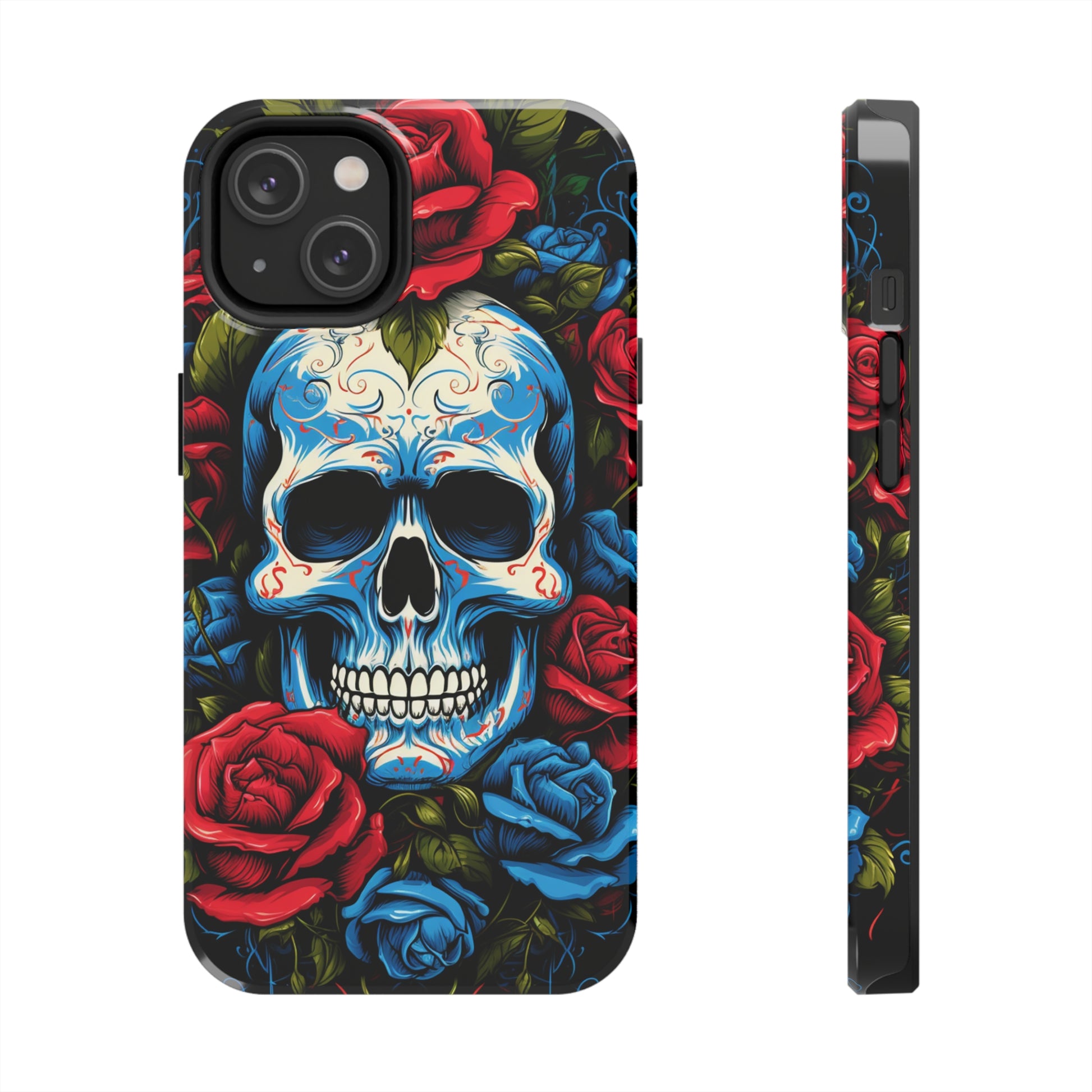 Protective iPhone 12 Pro Max case with detailed rose artwork