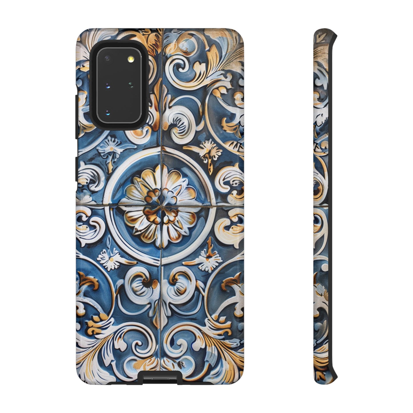 Azulejo Porcelain Blue & Creamy White Tile Mediterranean Design Phone Case