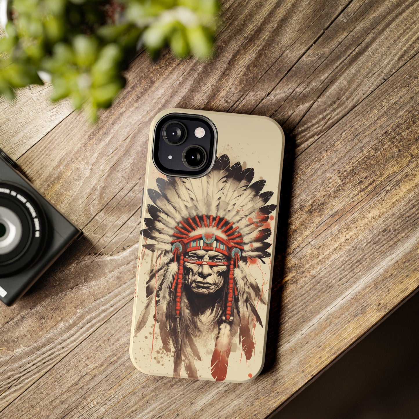 Proud Heritage: Native American Chief Headdress | Iconic Tribal iPhone Case for Models 11 through 14 Pro Max