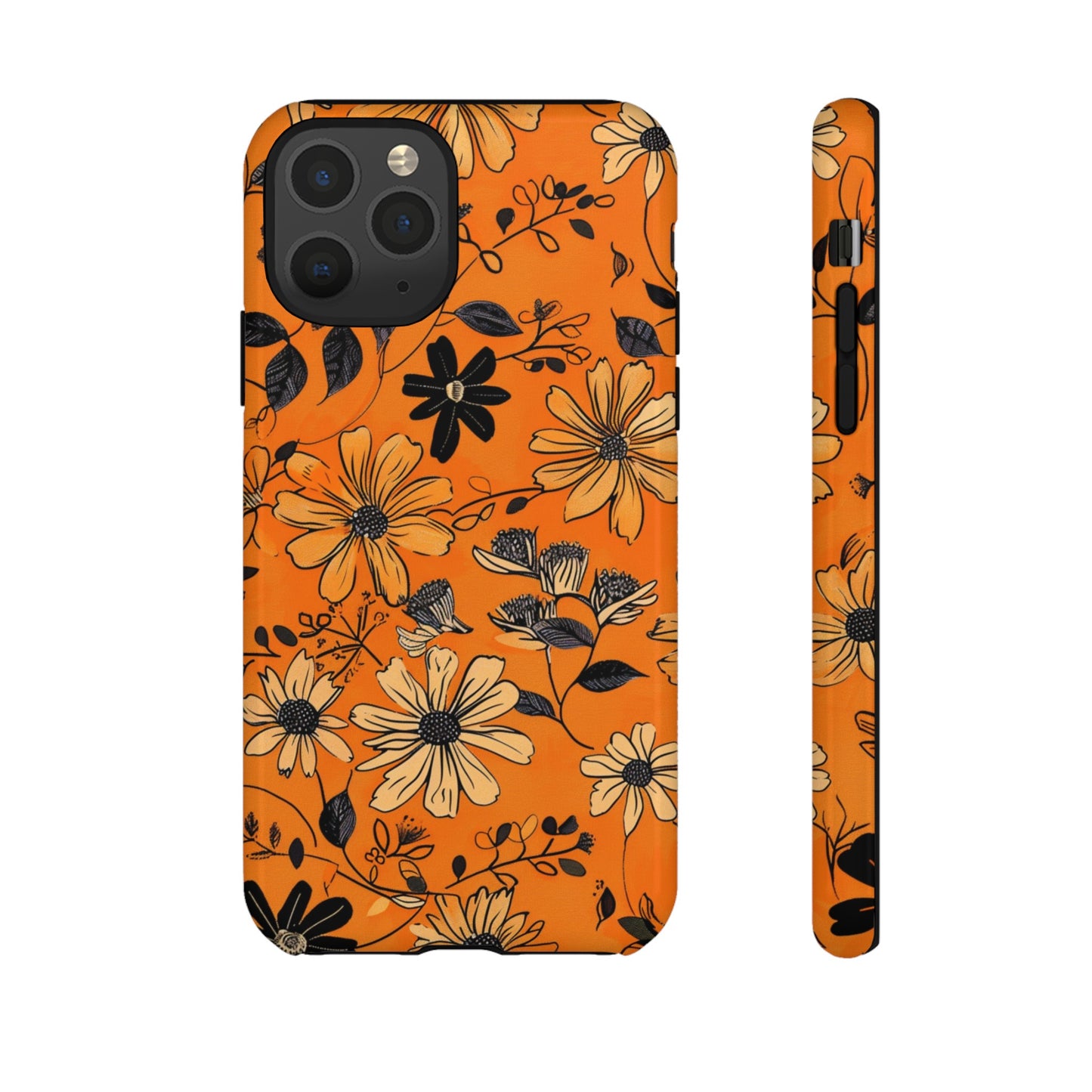 Orange Floral Phone Case Cute Summer Flower Aesthetic