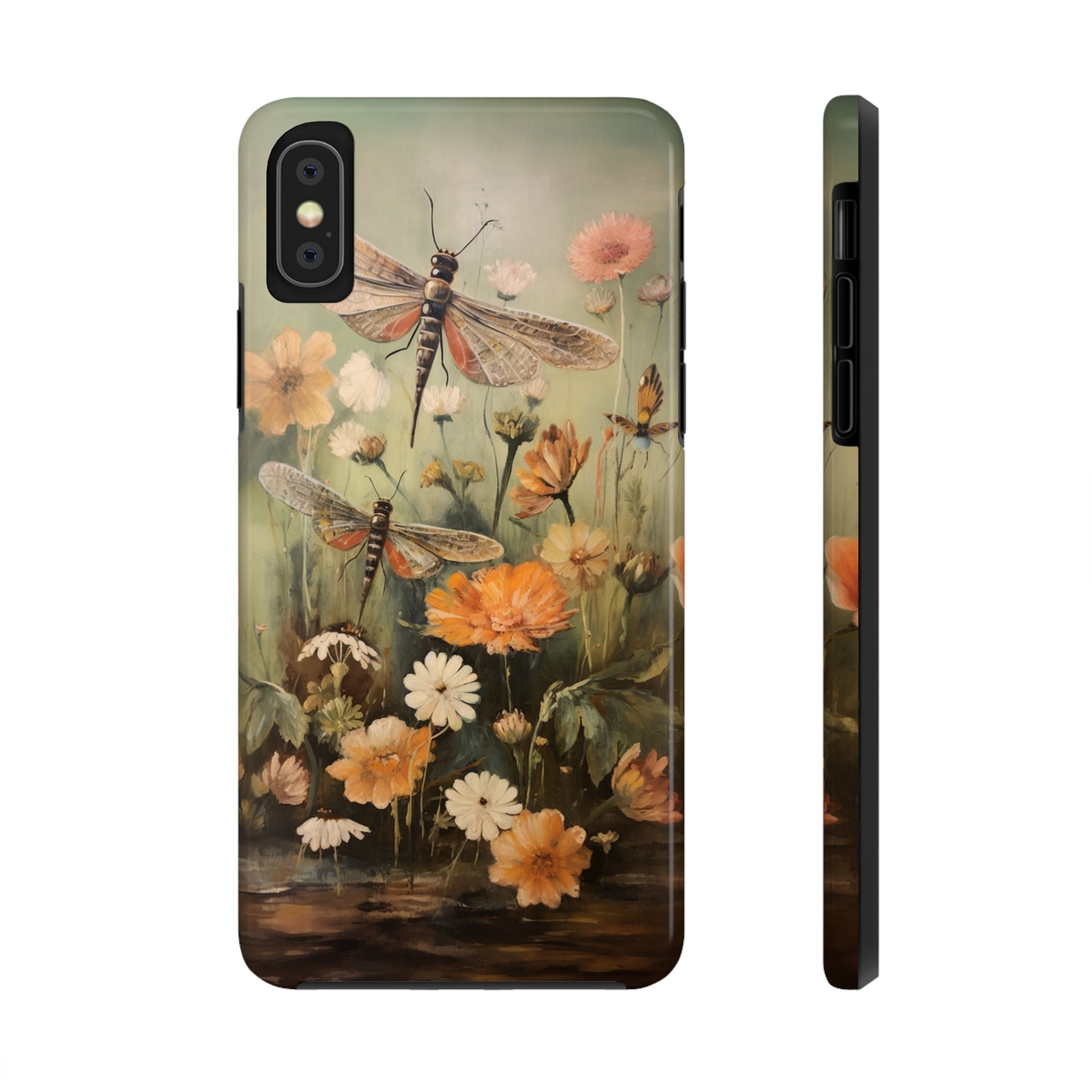 Dragonfly Floral Print iPhone Case"