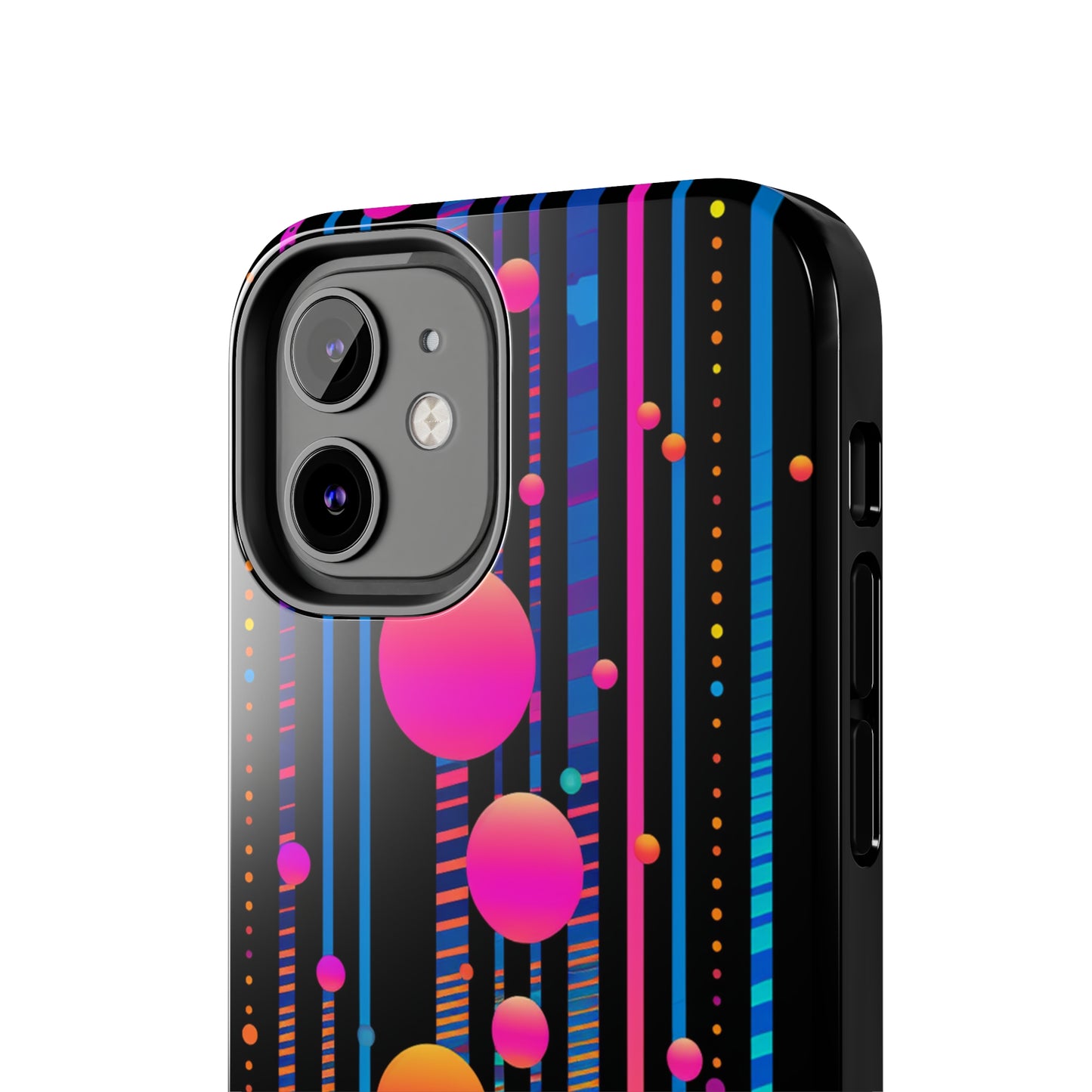 Experience a Blast from the Past: Retro Psychedelic Bubbles Tough Case for Apple iPhone Models