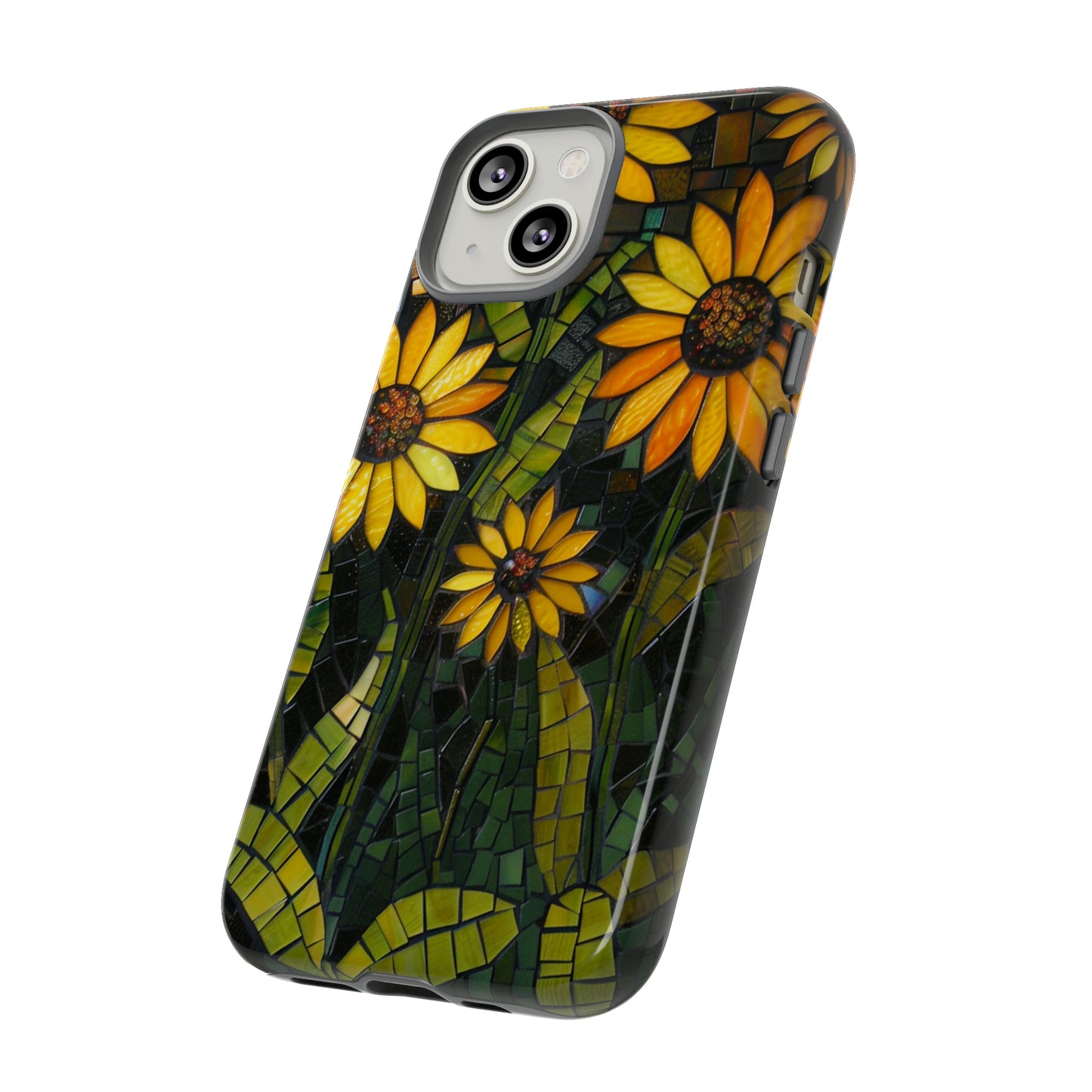 Yellow and Gold Daisy Mosaic Stained Glass Phone Case