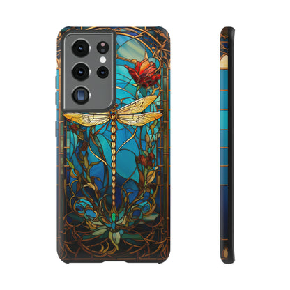 Vintage Art Nouveau Stained Glass Dragonfly Phone Case