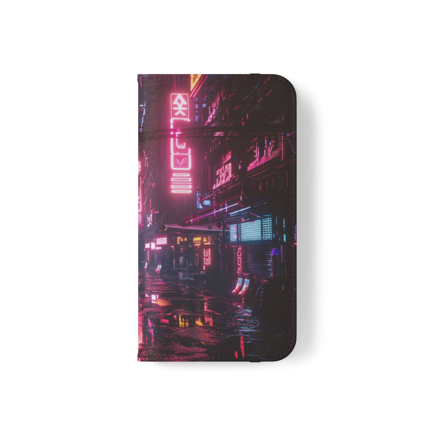 Cyberpunk City at Night Wallet Case